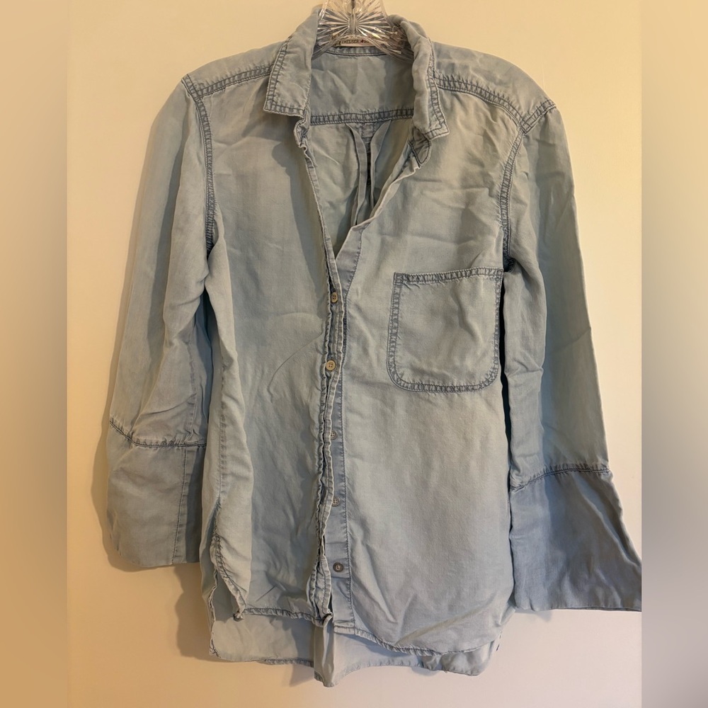 Chelsea & Violet Pale Blue Denim Button-Down Shirt